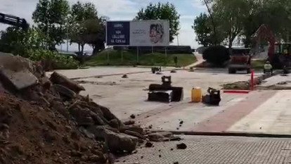 Obras en la Praza de O Corgo en O Grove