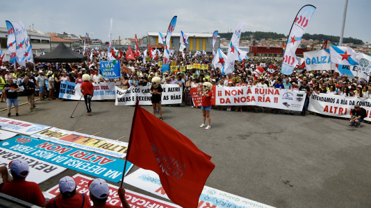 Manifestación en A Illa