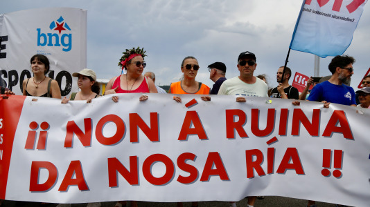 Manifestación en A Illa