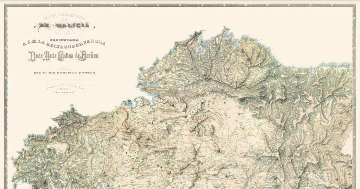Un ejemplar del histórico mapa de Galicia de Domingo Fontán sale a ...